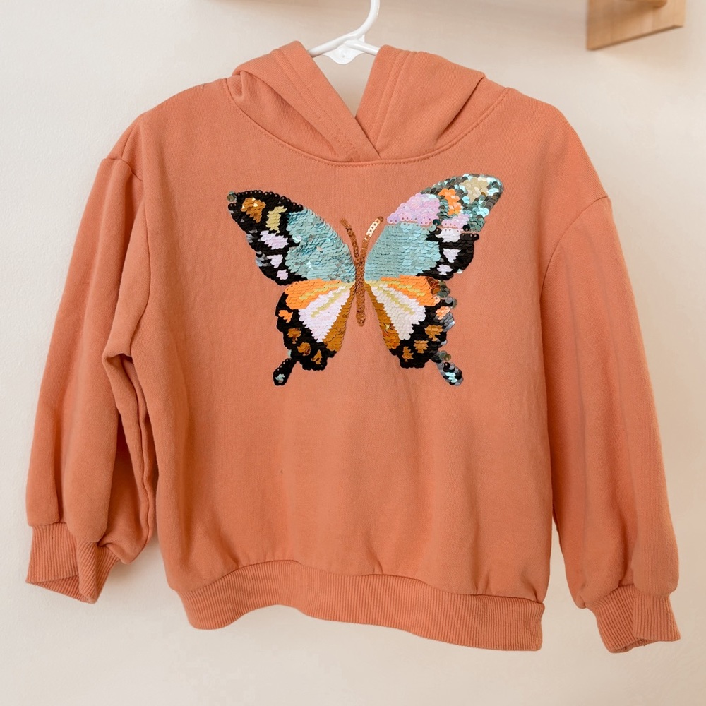 3/$12 H&M Toddler Girl Reverse Sequin Butterfly Hoodie